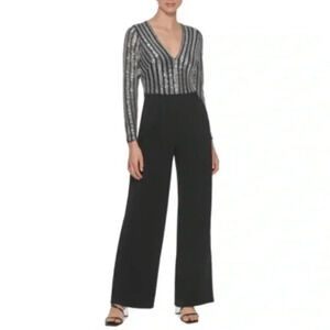 Calvin Klein Black and Silver Jumpsuit